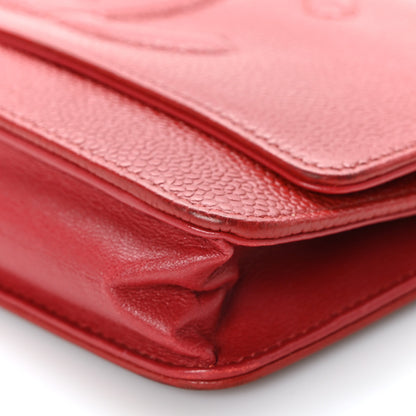 Chanel Caviar Timeless CC Wallet On Chain WOC Red 9 of 11