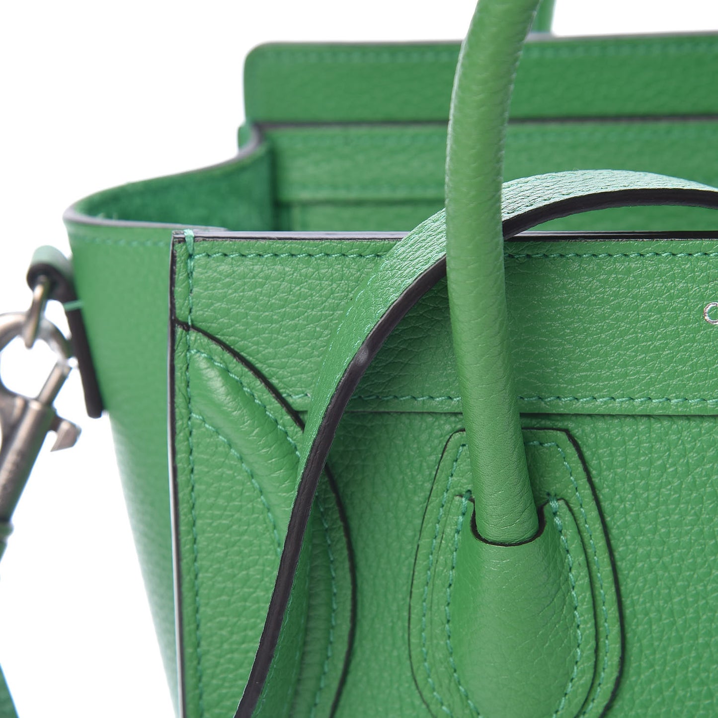 Drummed Calfskin Nano Luggage Mint