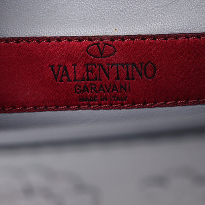 Valentino Garavani Vitello Flower Embellished Small Glam Lock Rockstud Flap Pastel Grey 6 of 14