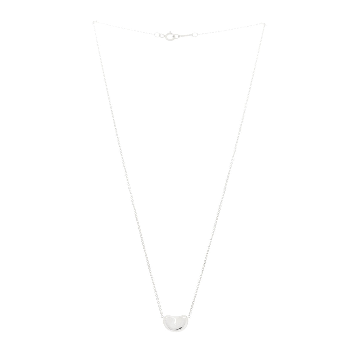Tiffany Sterling Silver 11mm Elsa Peretti Bean Pendant Necklace 3 of 6
