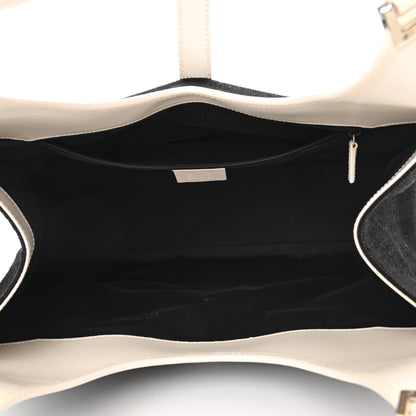 Gucci Canvas Bardot Shoulder Bag White Black 5 of 13
