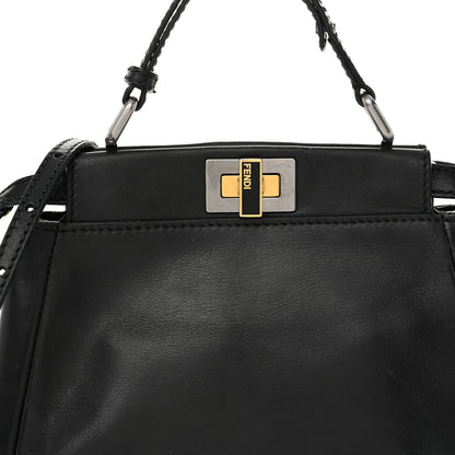 Fendi Vitello Saddle Mini Peekaboo Iconic Satchel Black 8 of 15