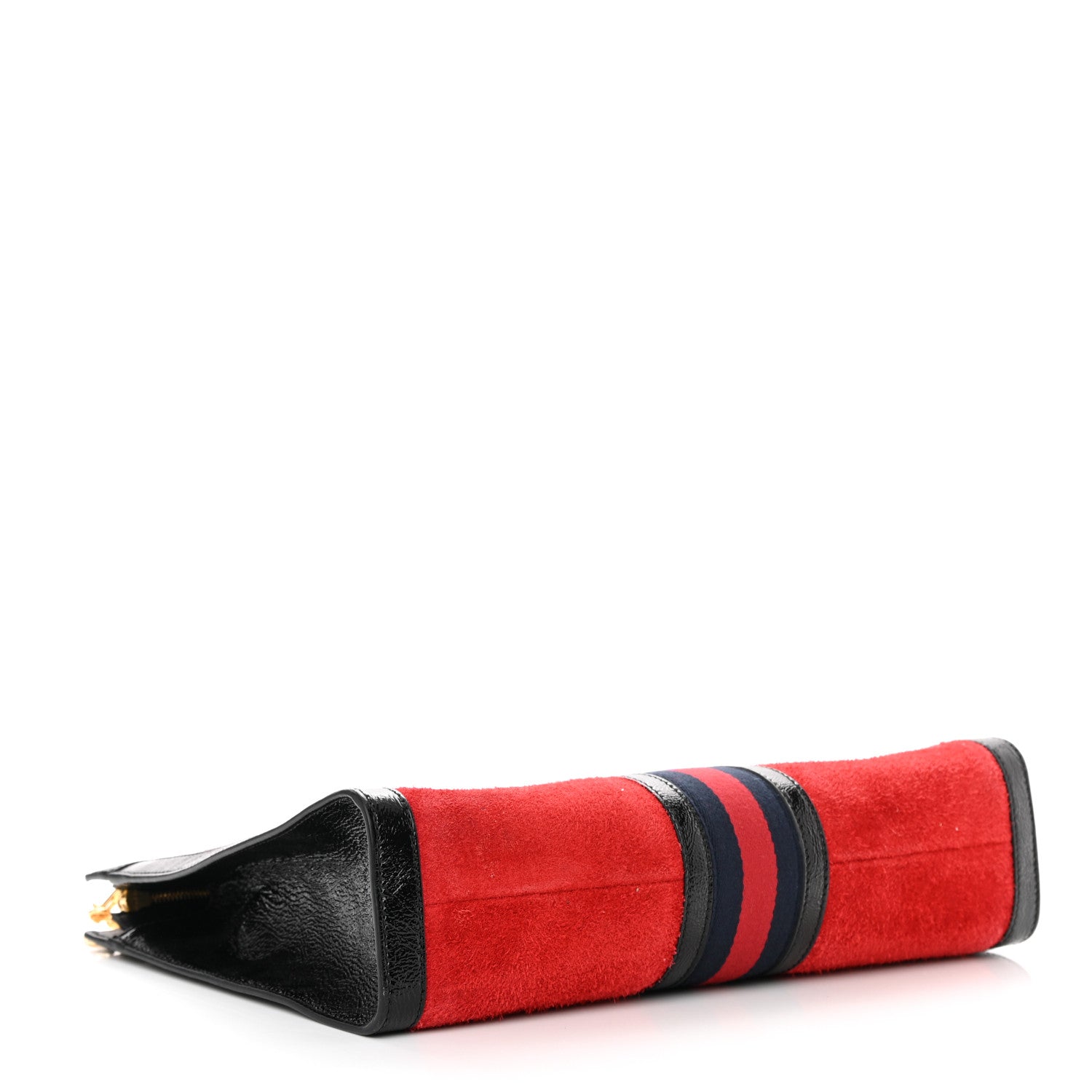 Gucci Suede Patent GG Web Medium Ophidia Top Handle Chain Hibiscus Red 4 of 16