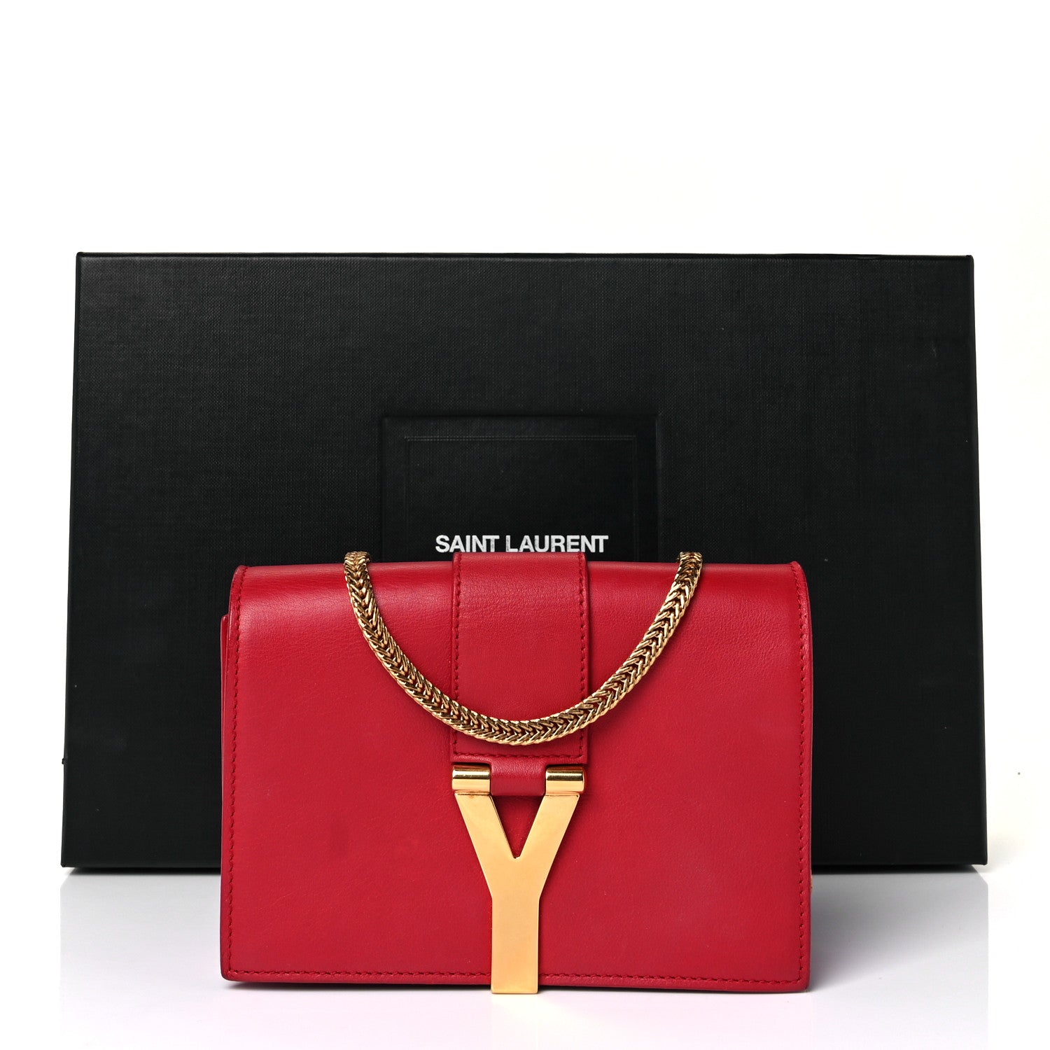 Saint Laurent Calfskin Small Classic Y Satchel Bag Rouge Orient 10 of 10
