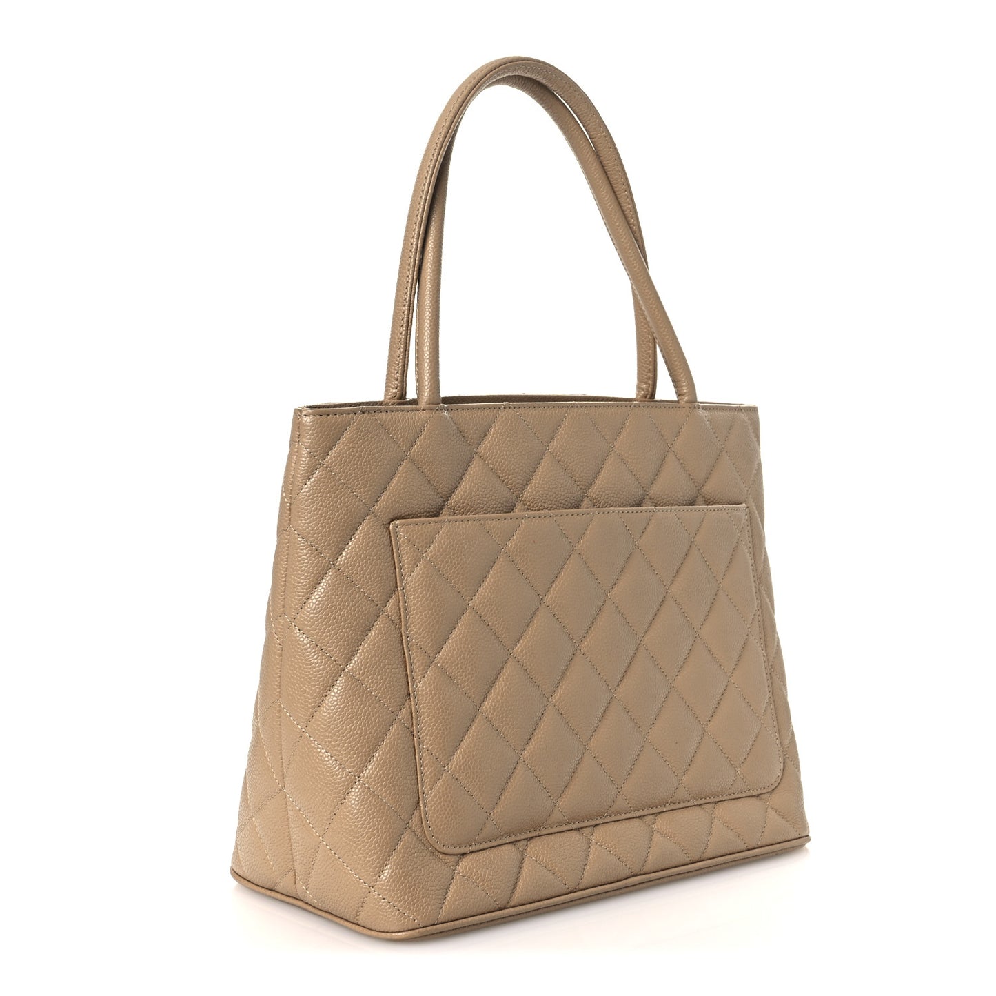 Caviar Quilted Medallion Tote Beige