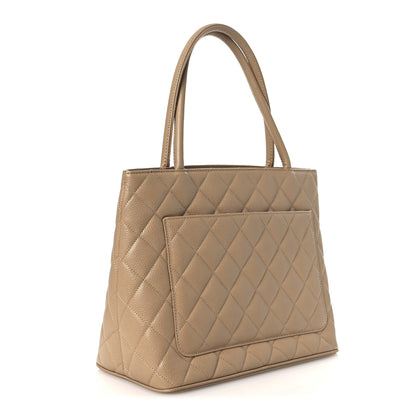Chanel Caviar Quilted Medallion Tote Beige 3 of 10