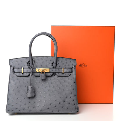 Hermes Ostrich Birkin 30 Gris Agate 10 of 10