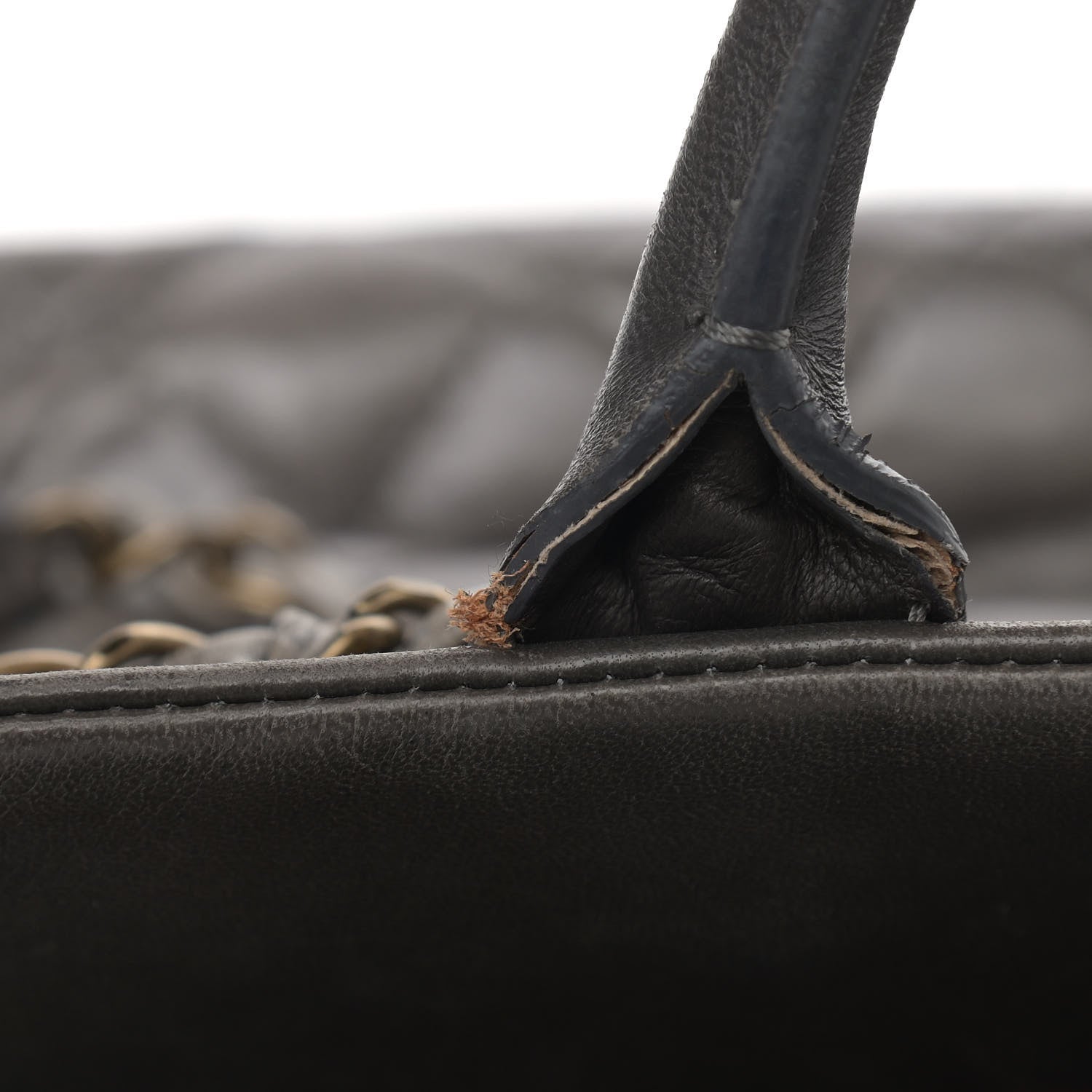 Chanel Glazed Calfskin Stingray Large Bindi CC Tote Grey 13 of 16
