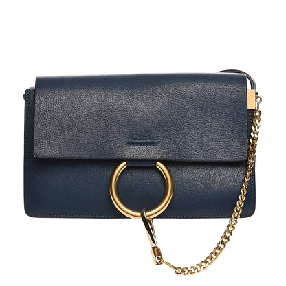 Chloe Goatskin Small Faye Shoulder Bag Denim Blue 1 of 11