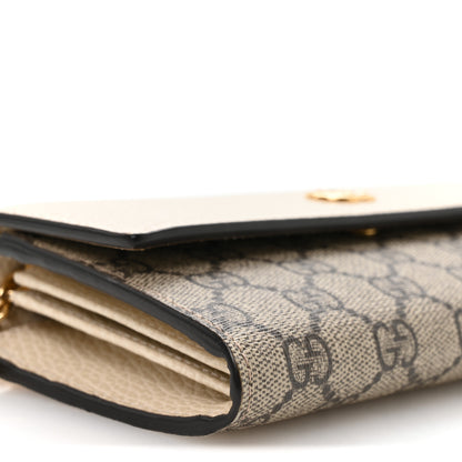Gucci Dollar Calfskin GG Supreme Monogram Petite GG Marmont Wallet Chain Bag Mystic White Beige Ebony Mystic White Beige Ebony 8 of 9