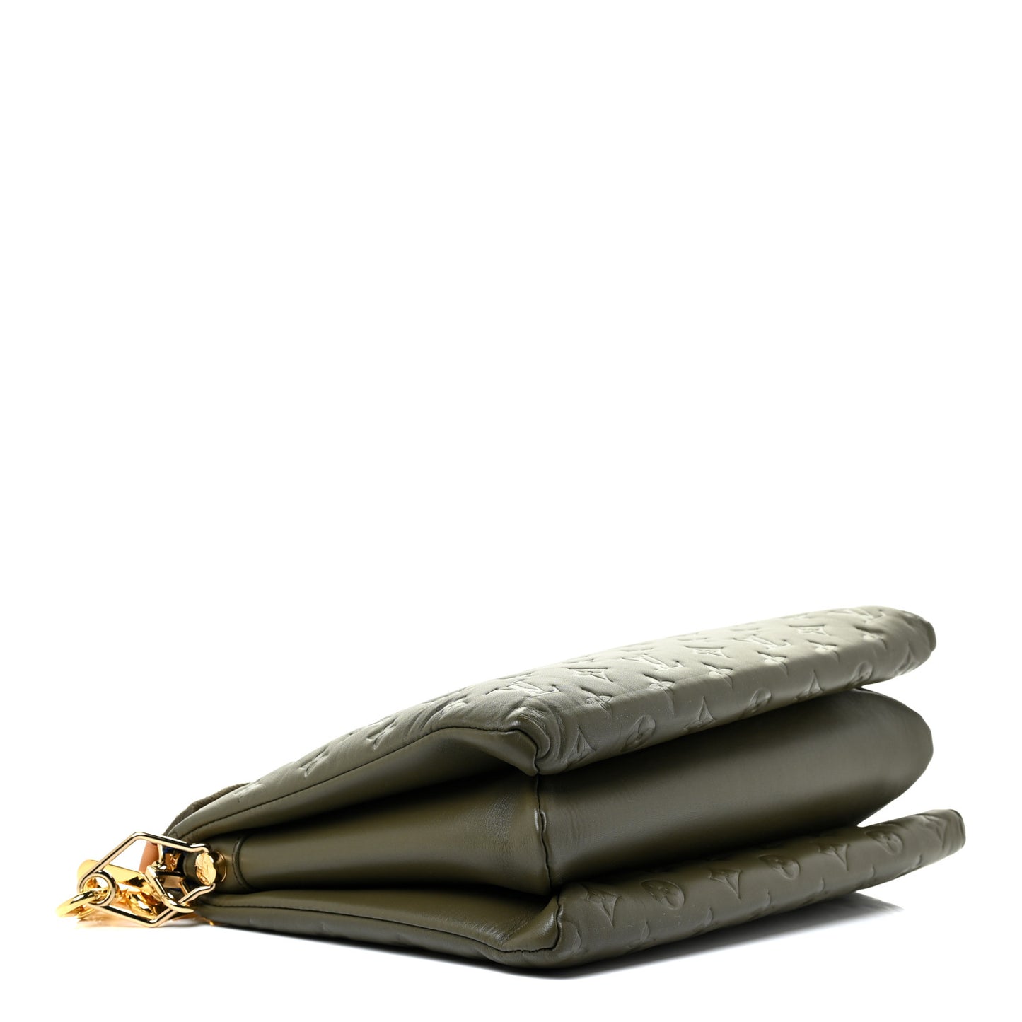 Lambskin Embossed Monogram Coussin MM Khaki