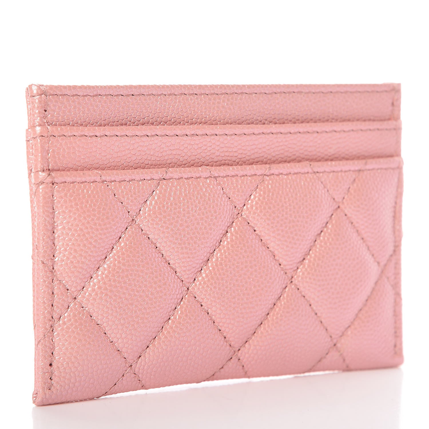 Chanel Iridescent Caviar Quilted Card Holder Rose Pink 3 of 9