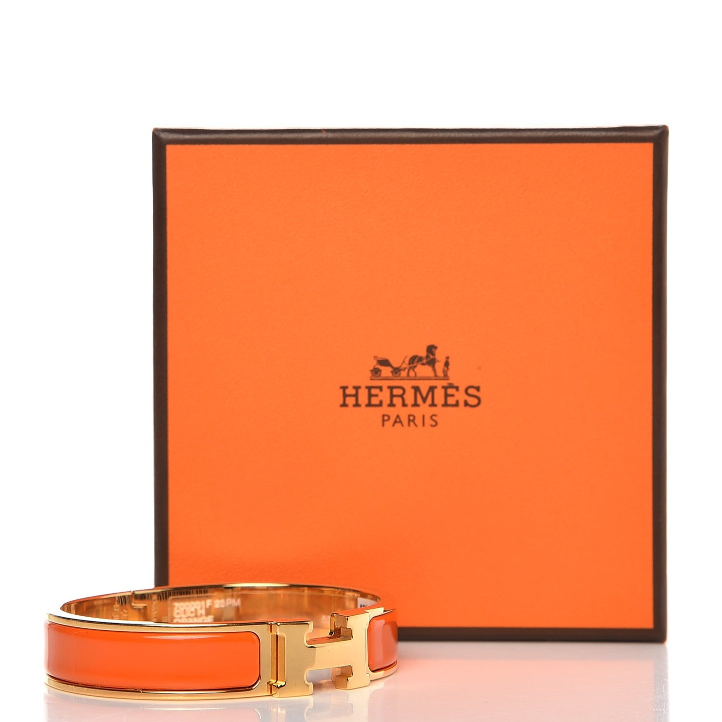 Enamel Narrow Clic Clac H Bracelet PM Orange
