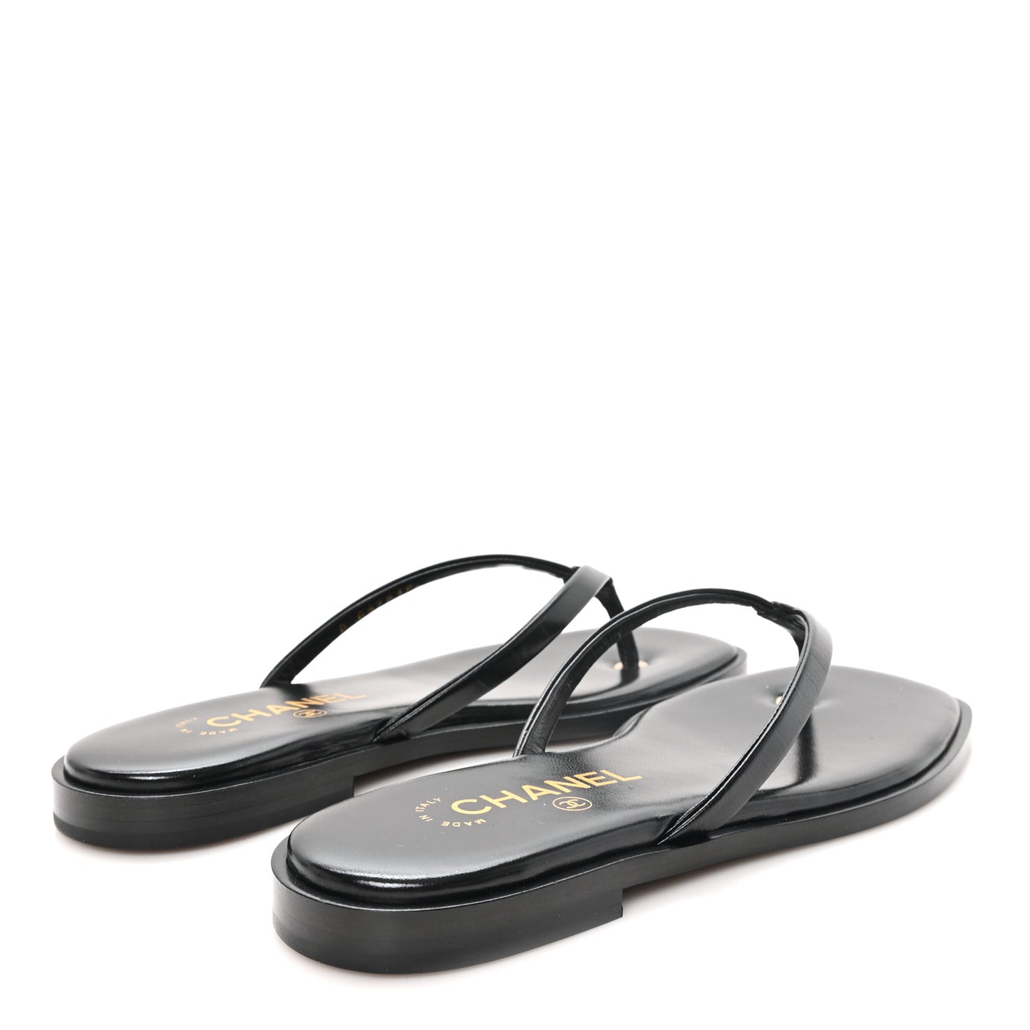 Goatskin CC Times Square Thong Sandals 37 Black
