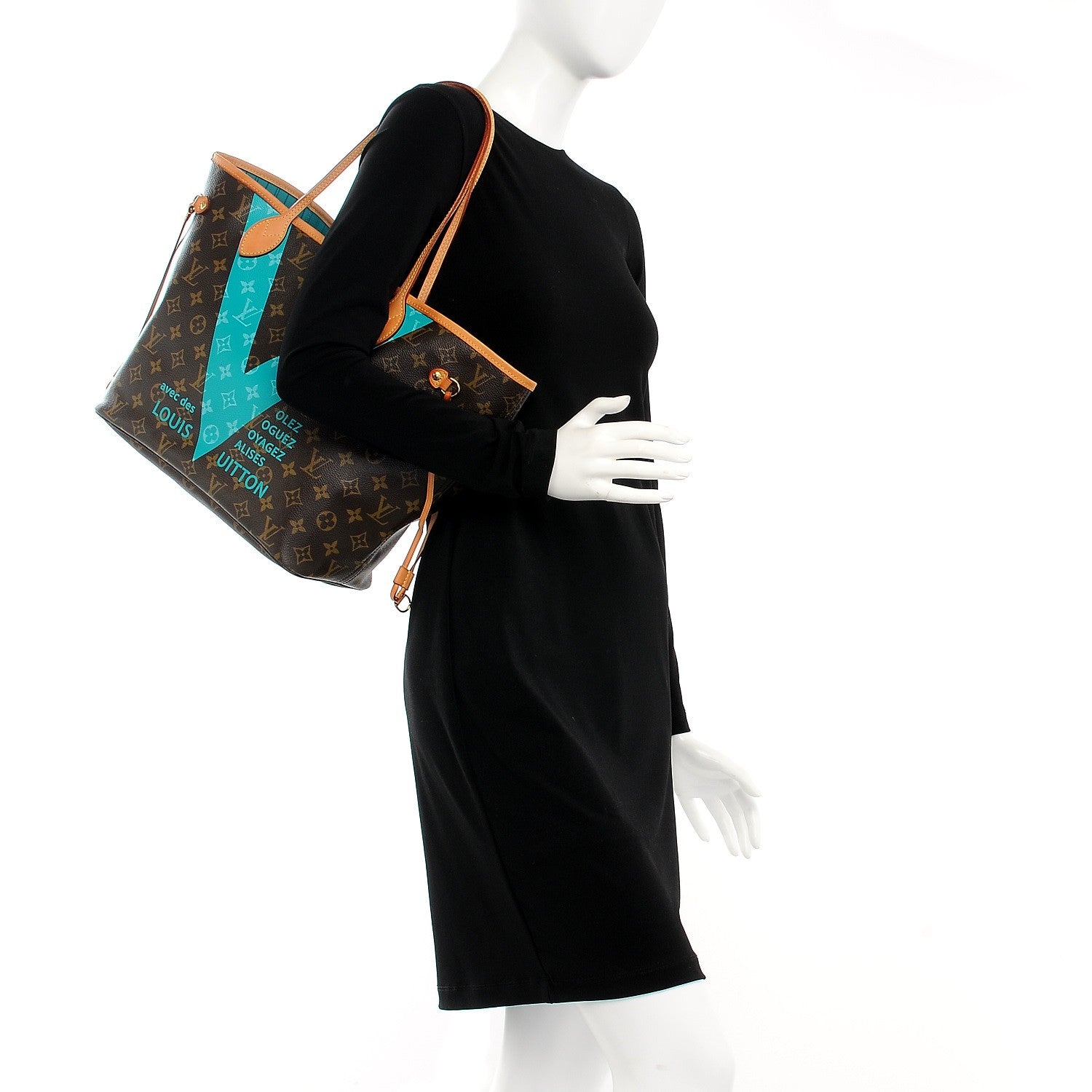 Louis Vuitton Monogram V Neverfull MM Turquoise 2 of 11