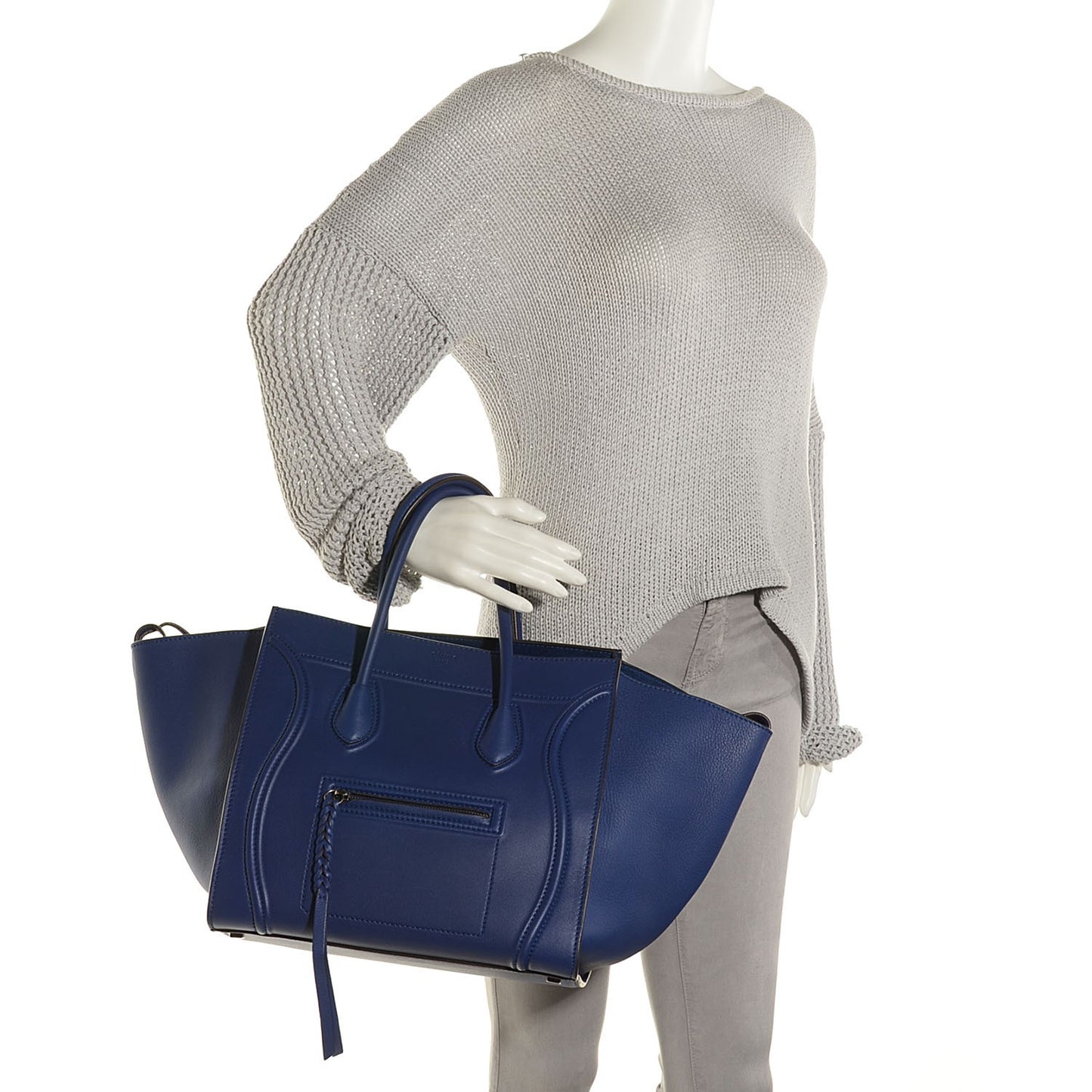 Supple Calfskin Medium Phantom Luggage Indigo