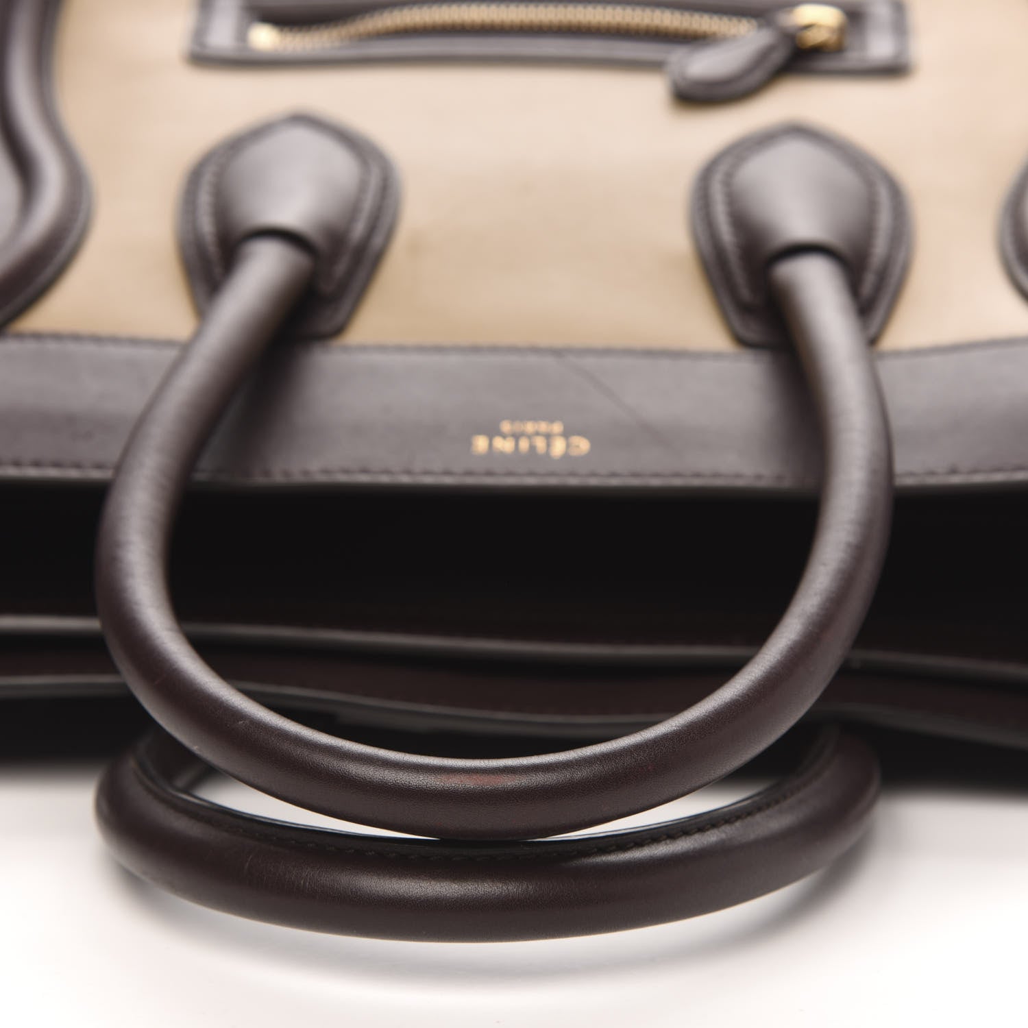 Celine Satin Calfskin Suede Mini Tri-Color Luggage Beige 11 of 18