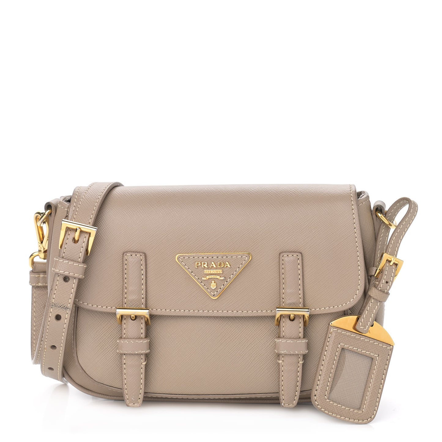 Saffiano Lux Crossbody Bag Visone