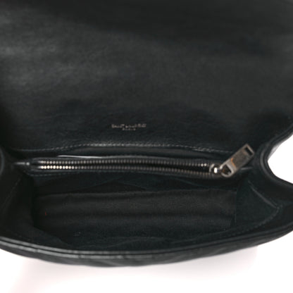 Saint Laurent Sheepskin Matelasse Chevron Monogram Medium College Bag Black 5 of 11