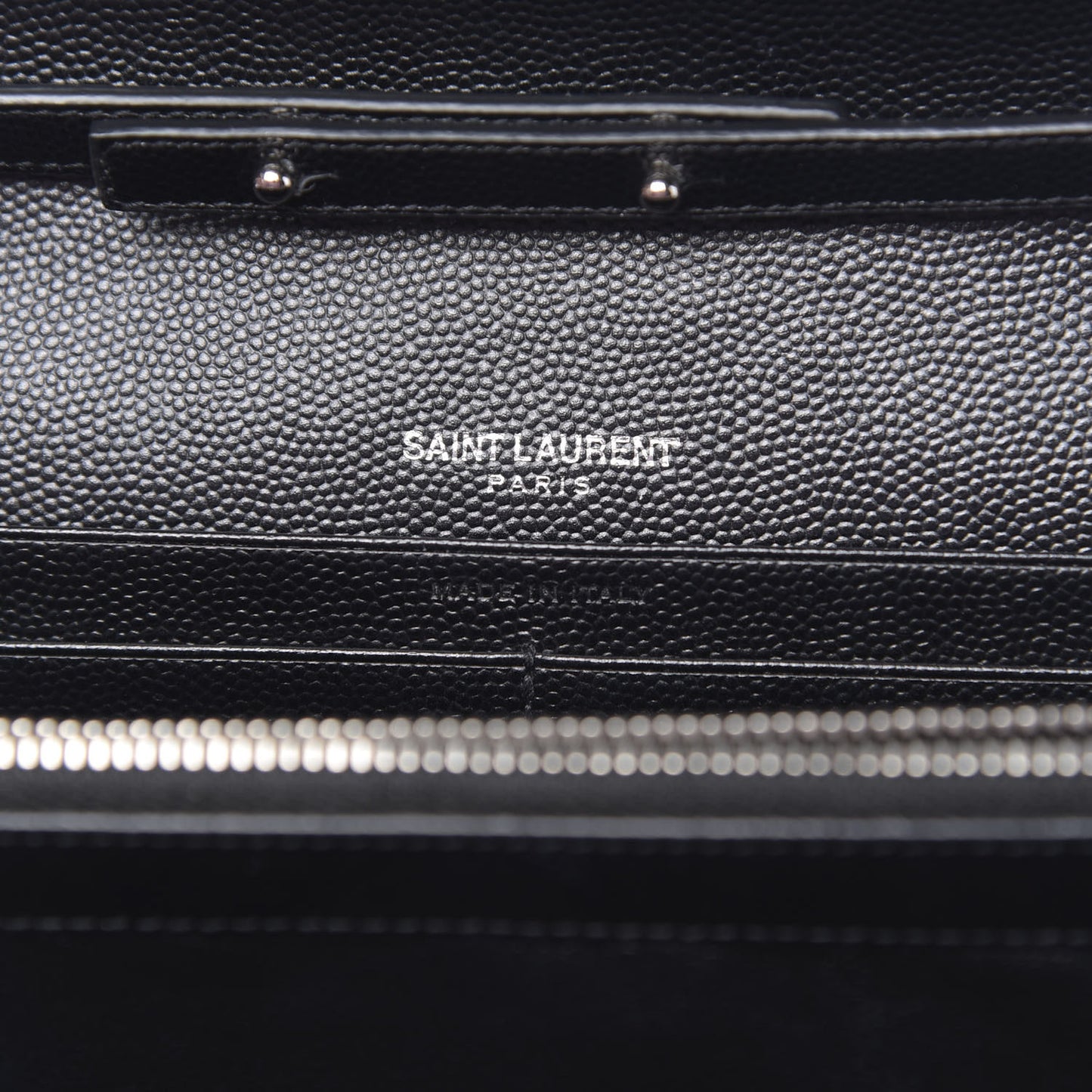 Grain De Poudre Matelasse Chevron Monogram Chain Wallet Black