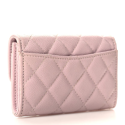 Chanel Caviar Quilted Flap Card Holder Wallet Light Pink 3 of 9