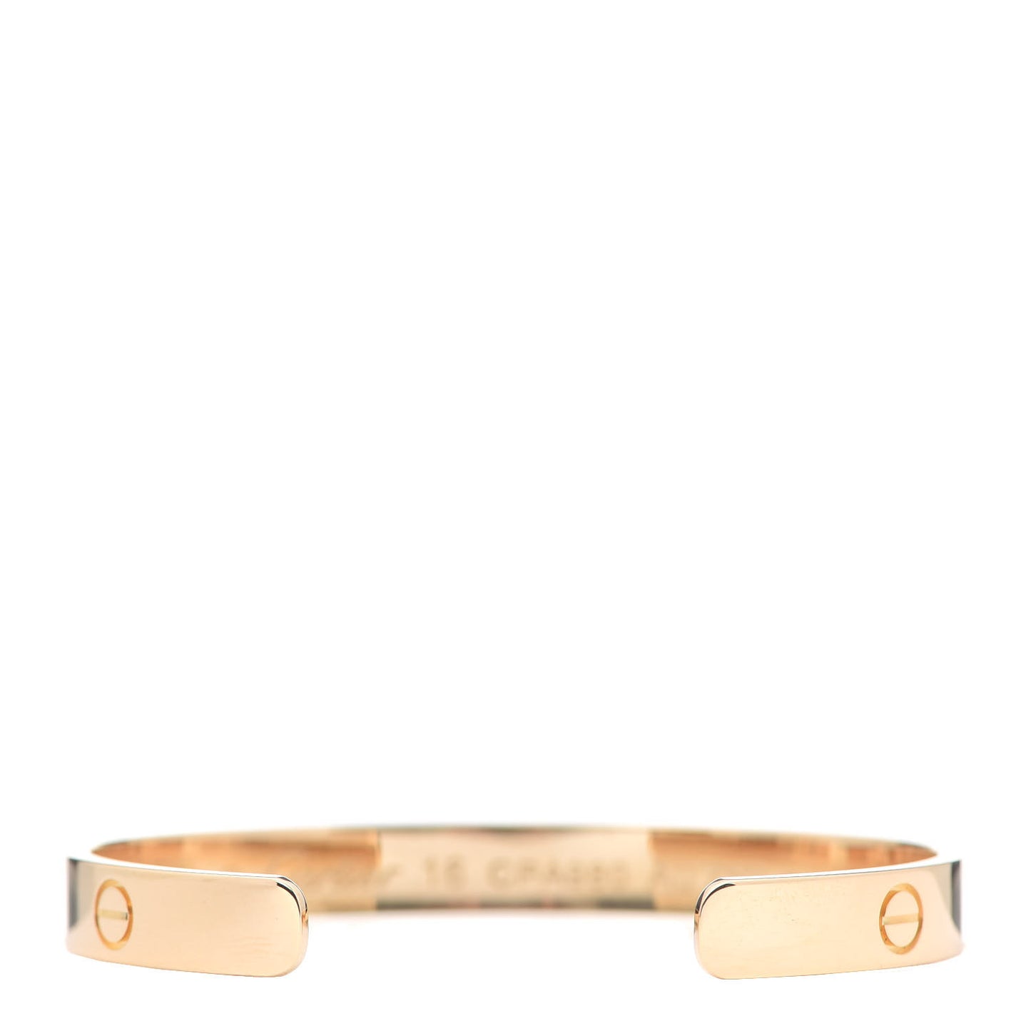 18K Yellow Gold LOVE Cuff Bracelet 16