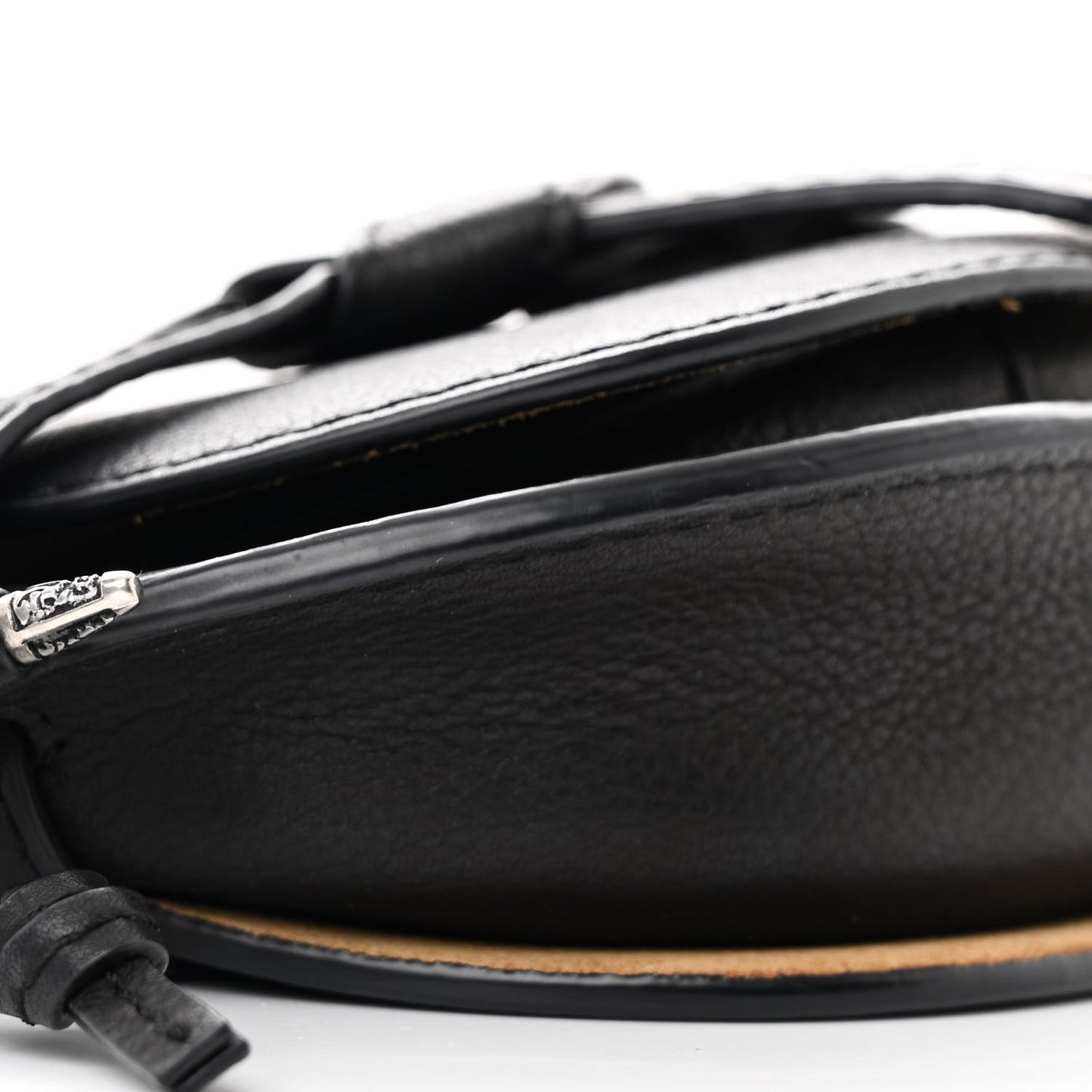 Grained Calfskin Mini Gate Western Crossbody Bag Black