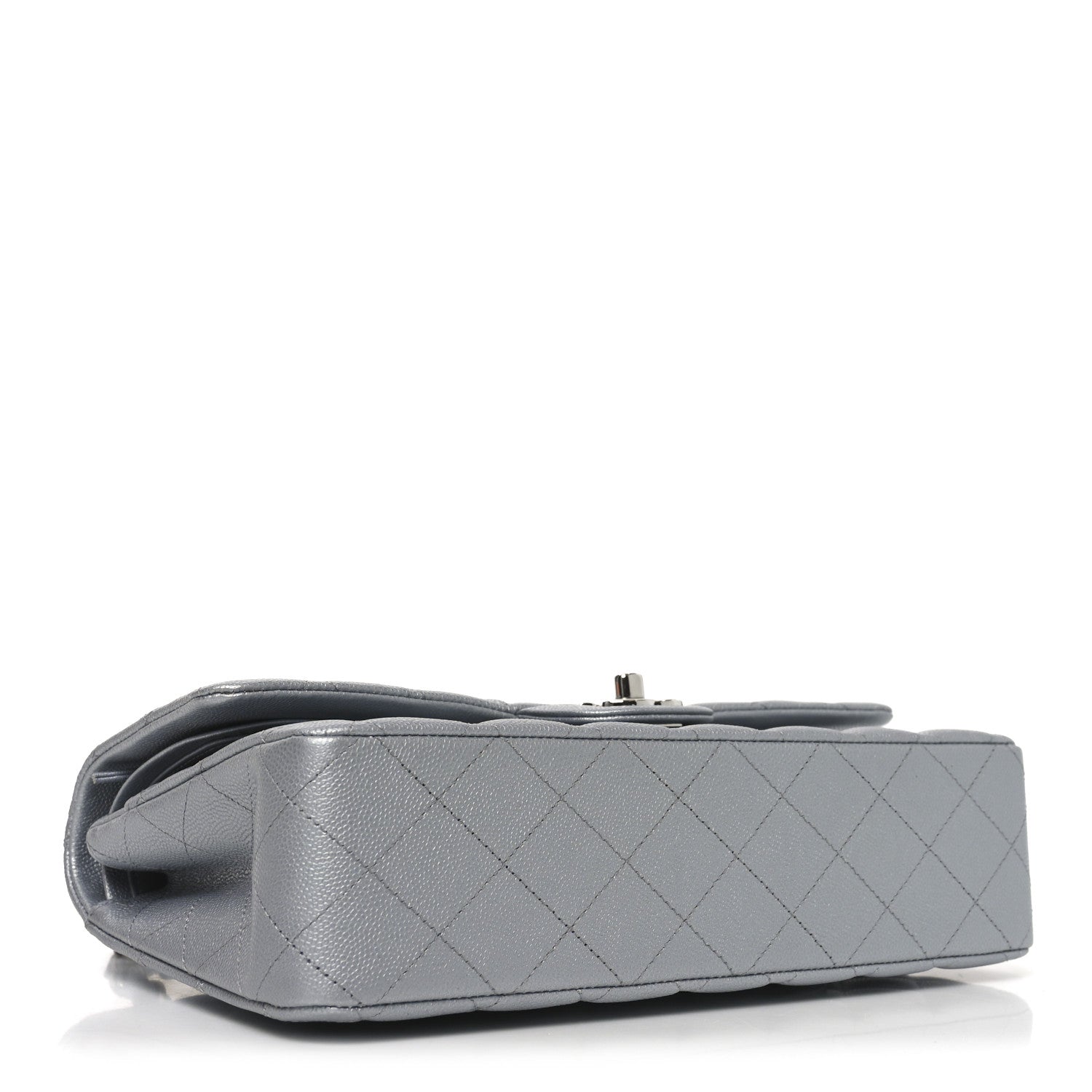 Chanel Metallic Caviar Quilted Medium Double Flap Silvery 4 of 11