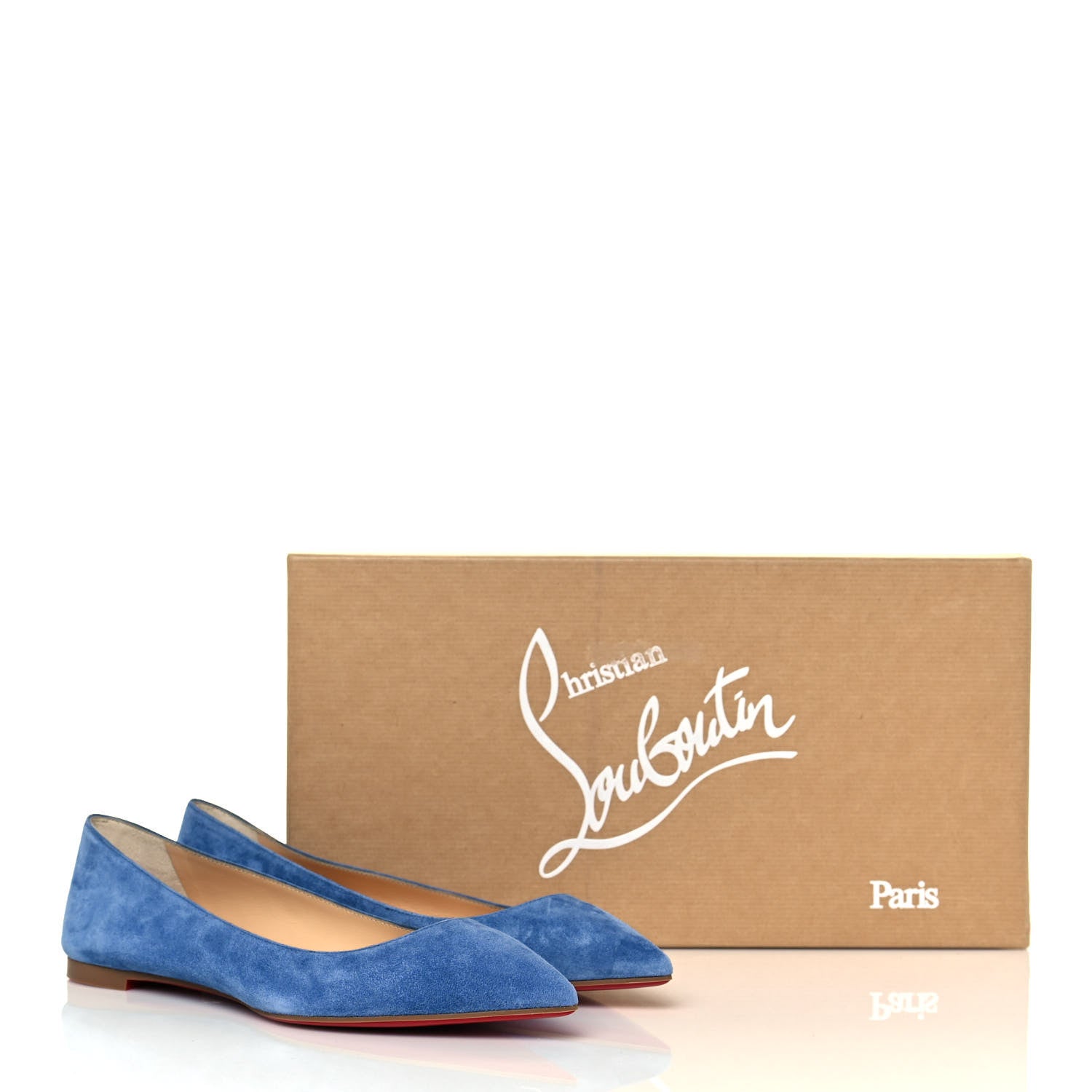 Christian Louboutin Veau Velours Ballalla Pointy Toe Flats 37.5 Jeans 8 of 8