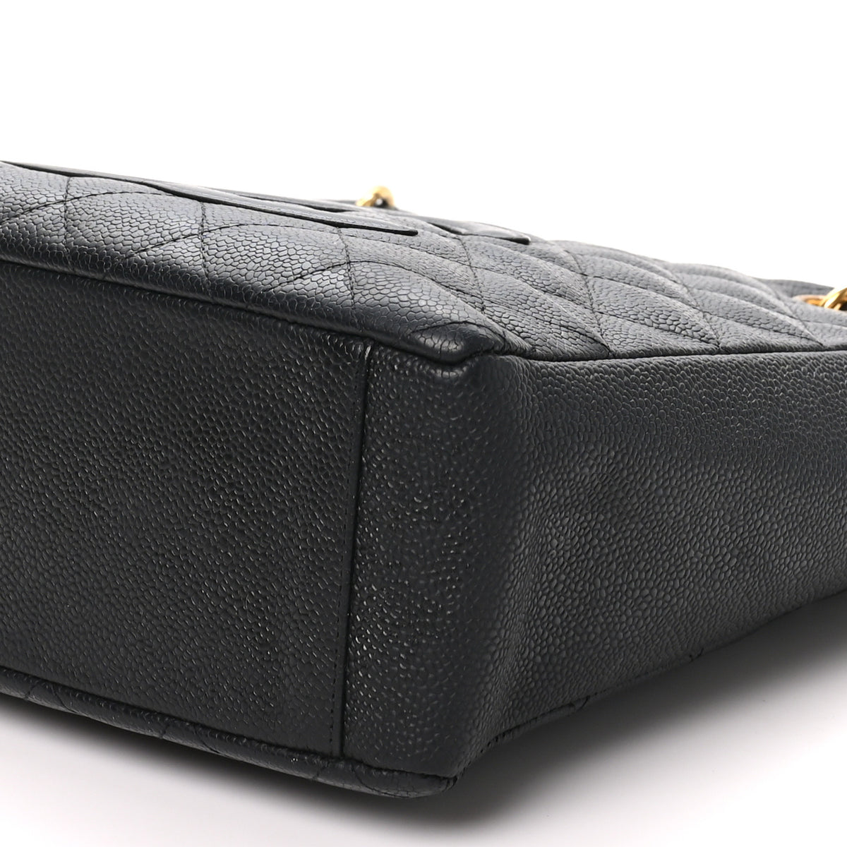 Caviar Quilted Petit Shopping Tote PST Black