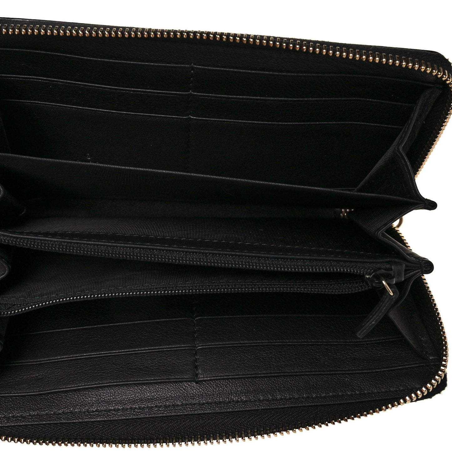 Patent Calfskin Soho Zip Around Wallet Black