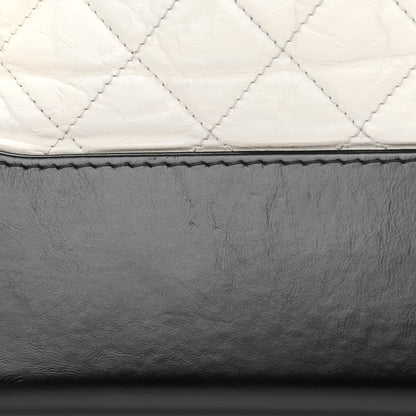 Chanel Aged Calfskin Quilted Medium Gabrielle Hobo Black White 11 of 13