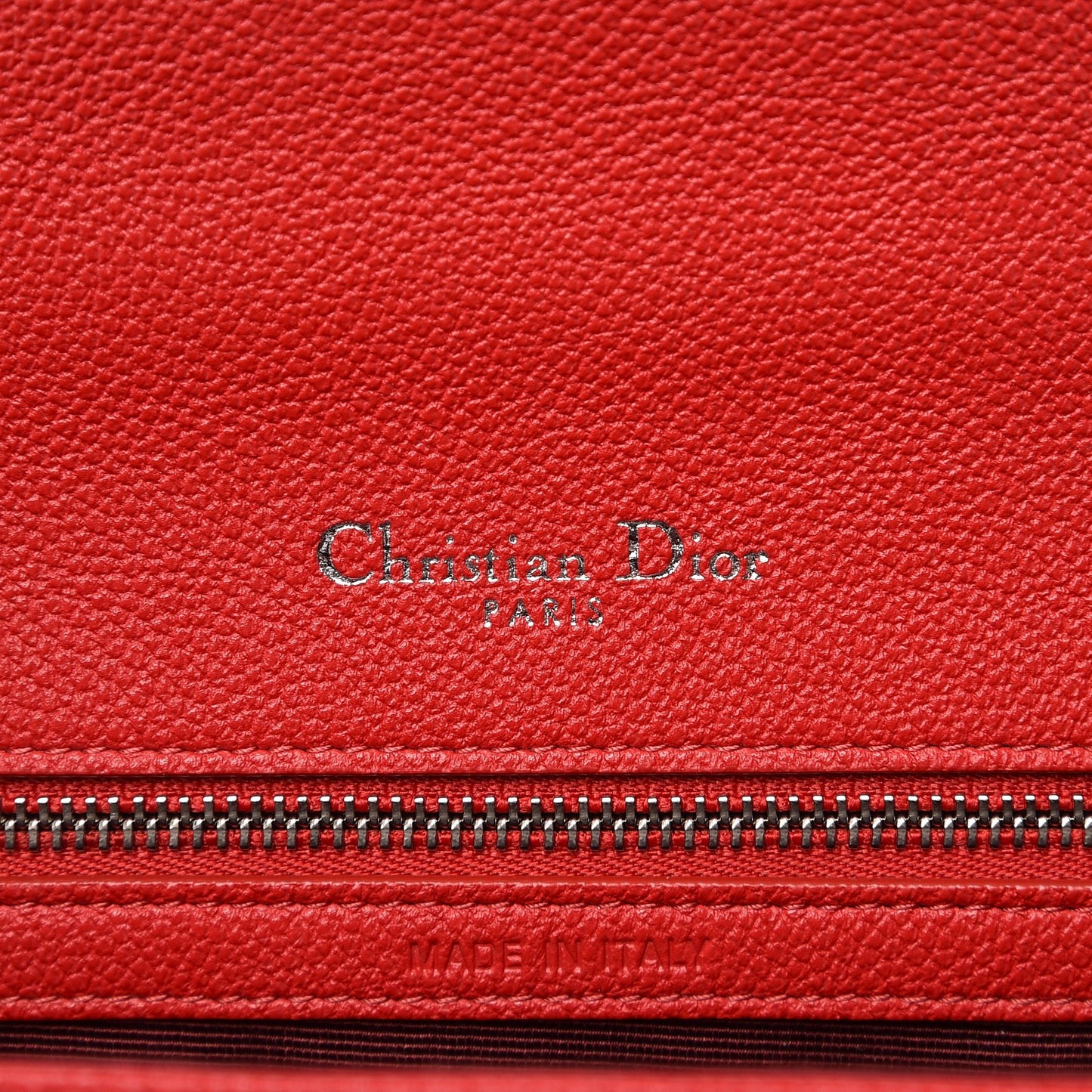 Grained Calfskin Medium Diorama Flap Bag Red