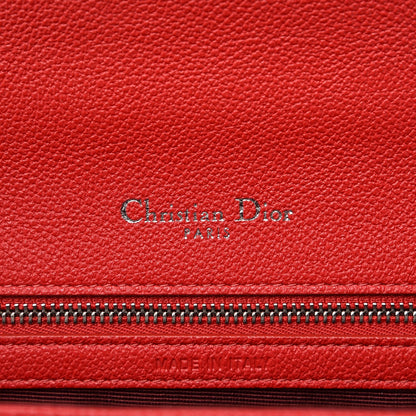 Christian Dior Grained Calfskin Medium Diorama Flap Bag Red 7 of 10