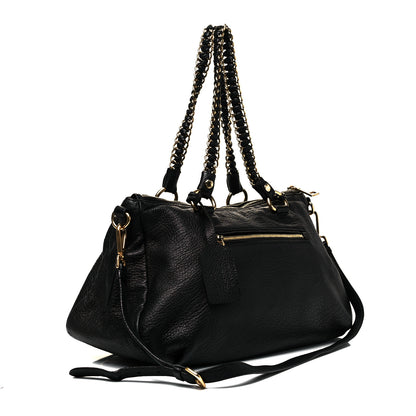 Prada Cervo Deerskin Chain Shoulder Bag Black 2 of 7