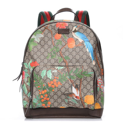 Gucci GG Supreme Monogram Tian Web Day Backpack Beige Multicolor New Acero 1 of 7