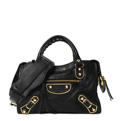 Balenciaga Chevre Gold Metallic Edge Hardware Mini City Black 1 of 11
