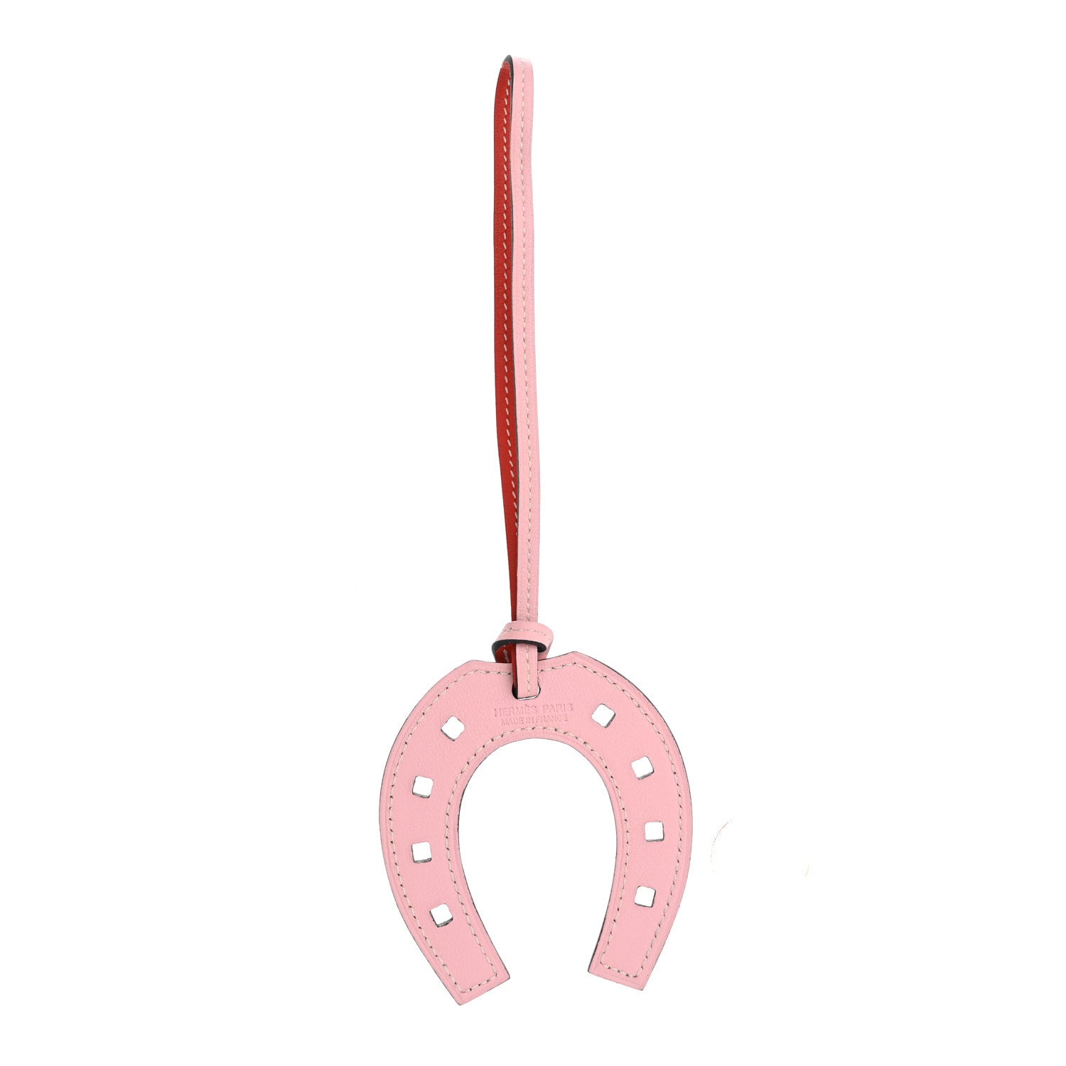 Hermes Swift Paddock Horseshoe Bag Charm Rose Sakura Vermillion 2 of 3