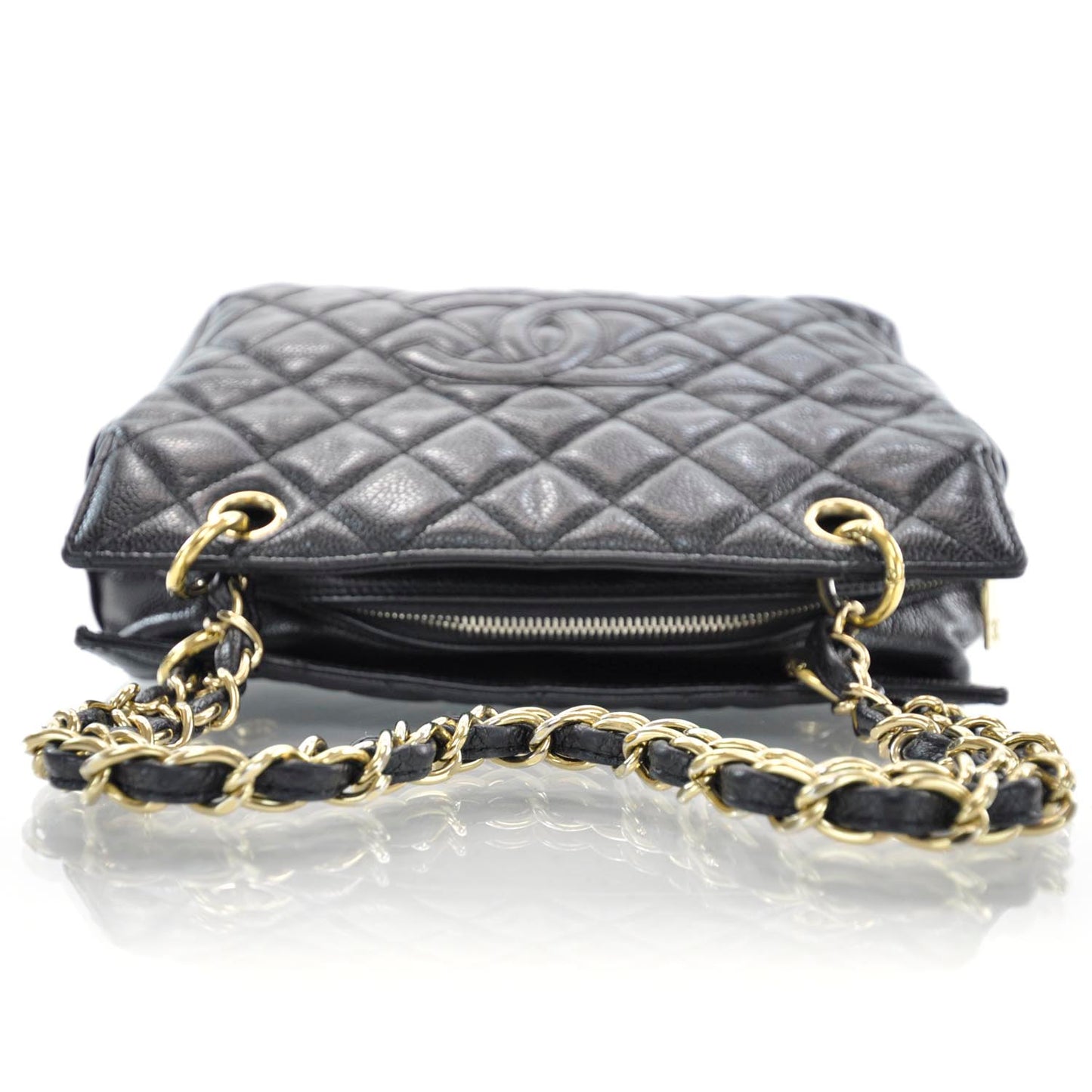 Caviar Quilted Petit Timeless Tote PTT Black