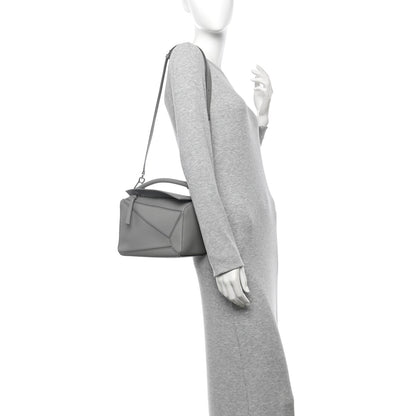 Loewe Soft Grained Calfskin Small Puzzle Edge Bag Pearl Grey 2 of 11