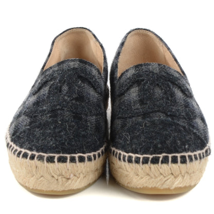 Chanel Flannel CC Espadrilles 35 Grey Black 3 of 11