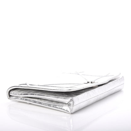 Christian Dior Metallic Calfskin Diorama Clutch Silver 4 of 9