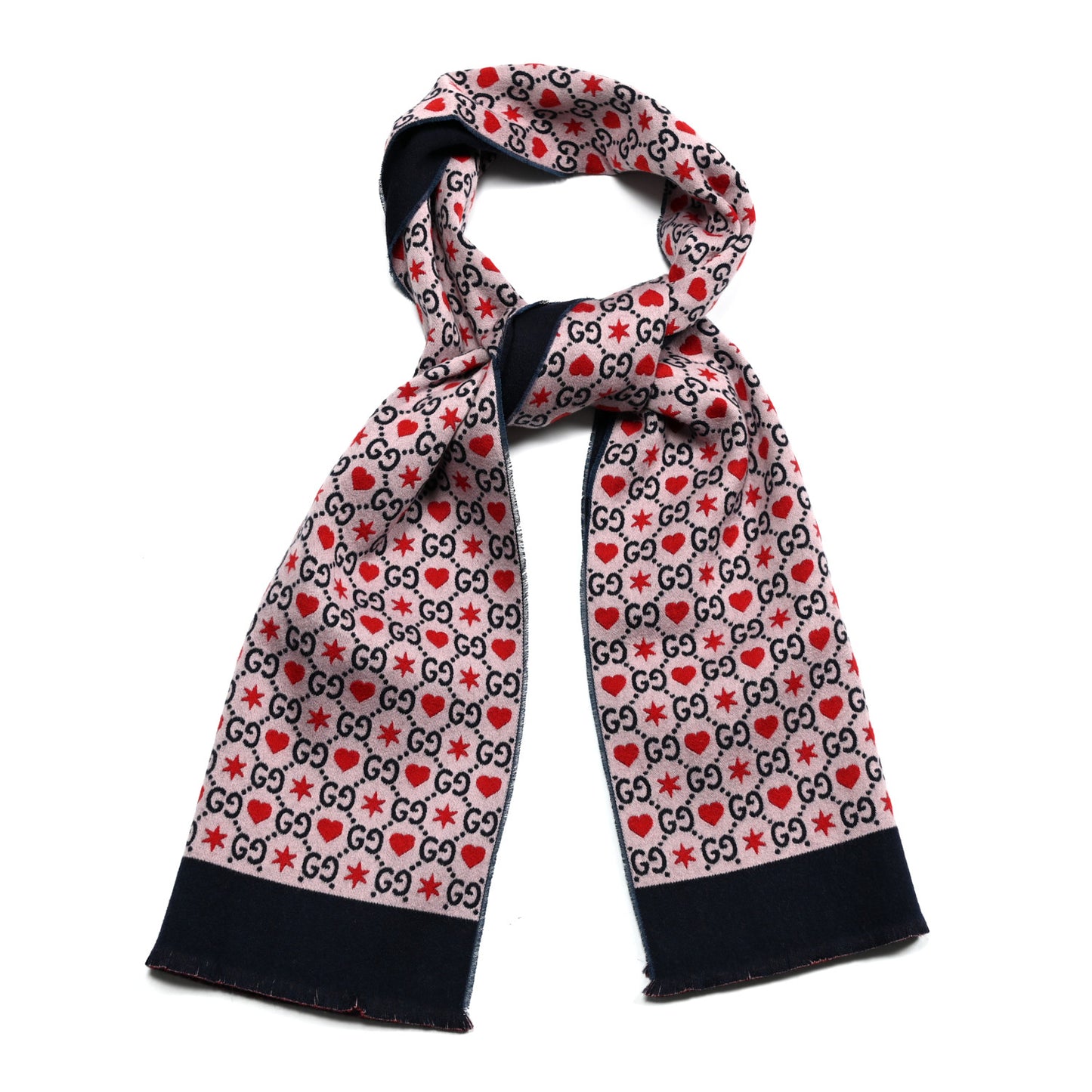 Wool Cotton GG Monogram MHerry Scarf Violet Pink