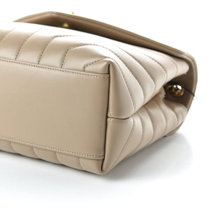 Saint Laurent Calfskin Y Quilted Monogram Small Loulou Chain Satchel Dark Beige 7 of 9