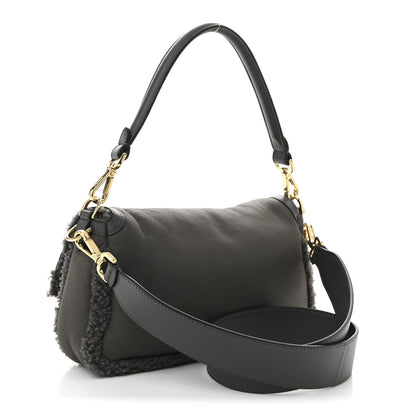 Fendi Lambskin Shearling Baguette Anthracite 3 of 11