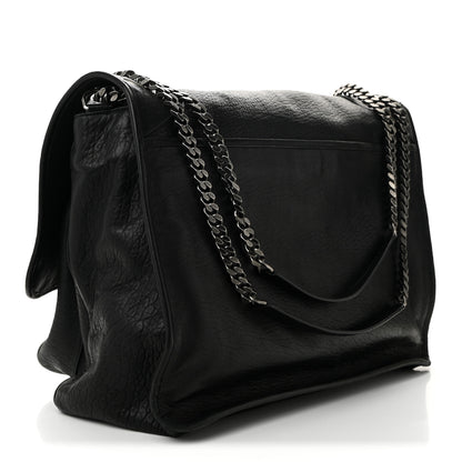 Saint Laurent Grained Lambskin Monogram Oversized Niki Chain Satchel Black 3 of 12
