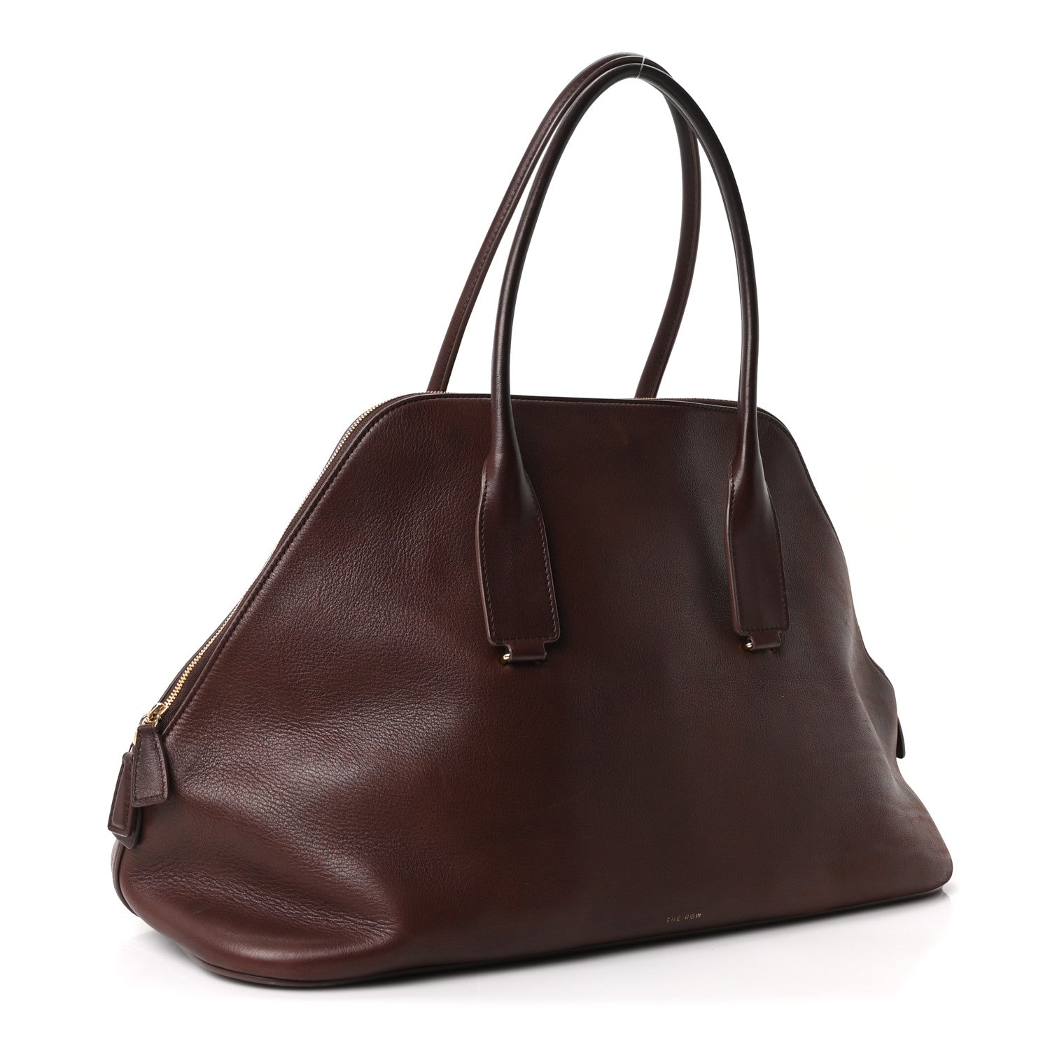 The Row Polished Saddle Calfskin Large Devon Bag Burgundy 3 of 9