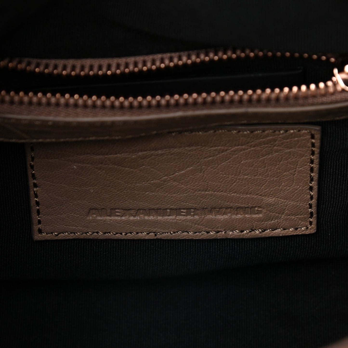 Pebbled Lambskin Mini Rockie Latte Rose Gold Hardware