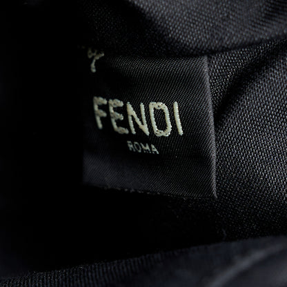 Fendi Canvas Vitello King Logo Embroidered Medium By The Way Boston Bag Grezzo Black 8 of 12