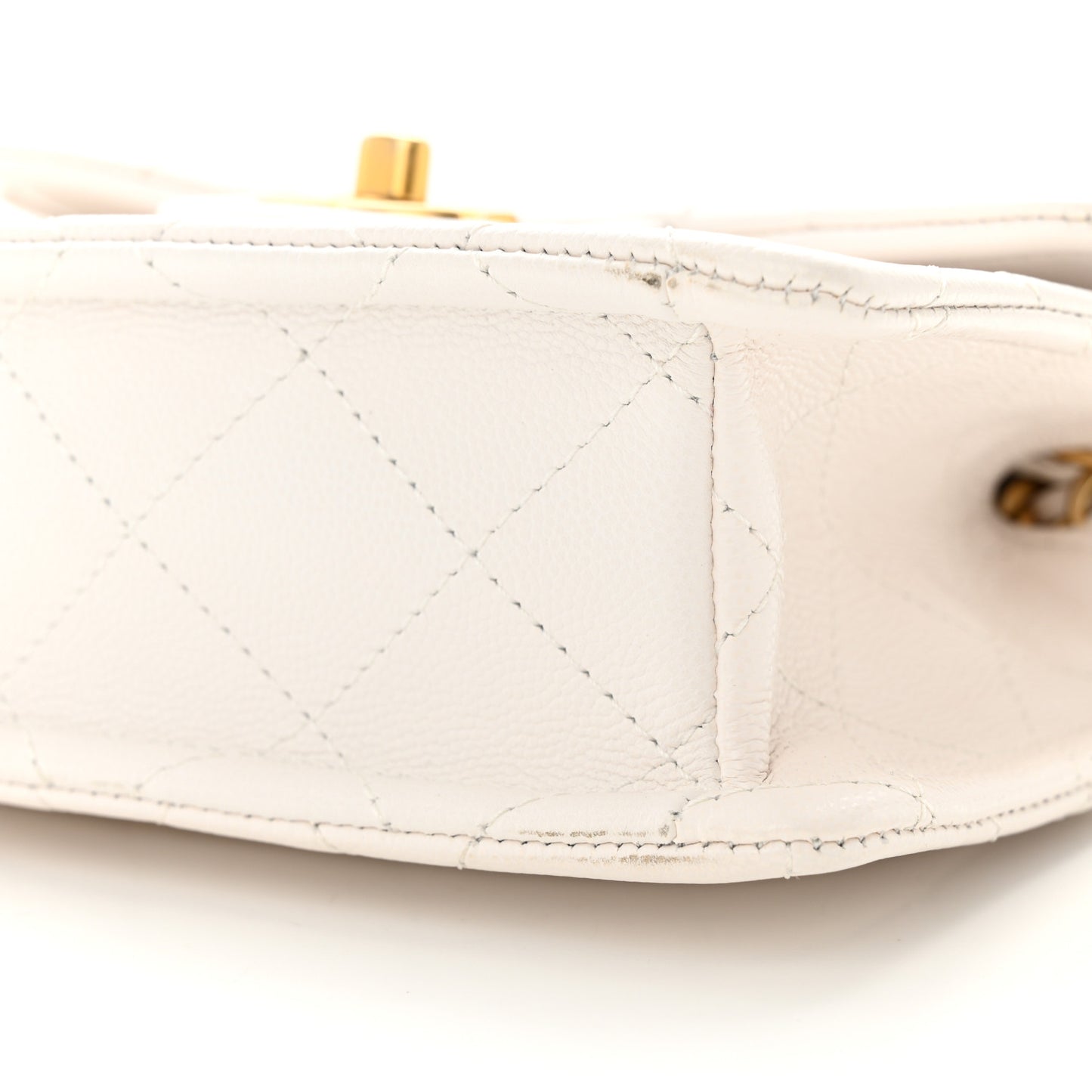 Caviar Quilted Mini Sweet Classic Flap White
